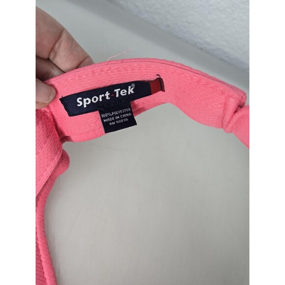 Sport-Tek Hat Cap Strap Back Polyester Athletic Womens Pink Solid Visor Golf - Picture 7 of 7